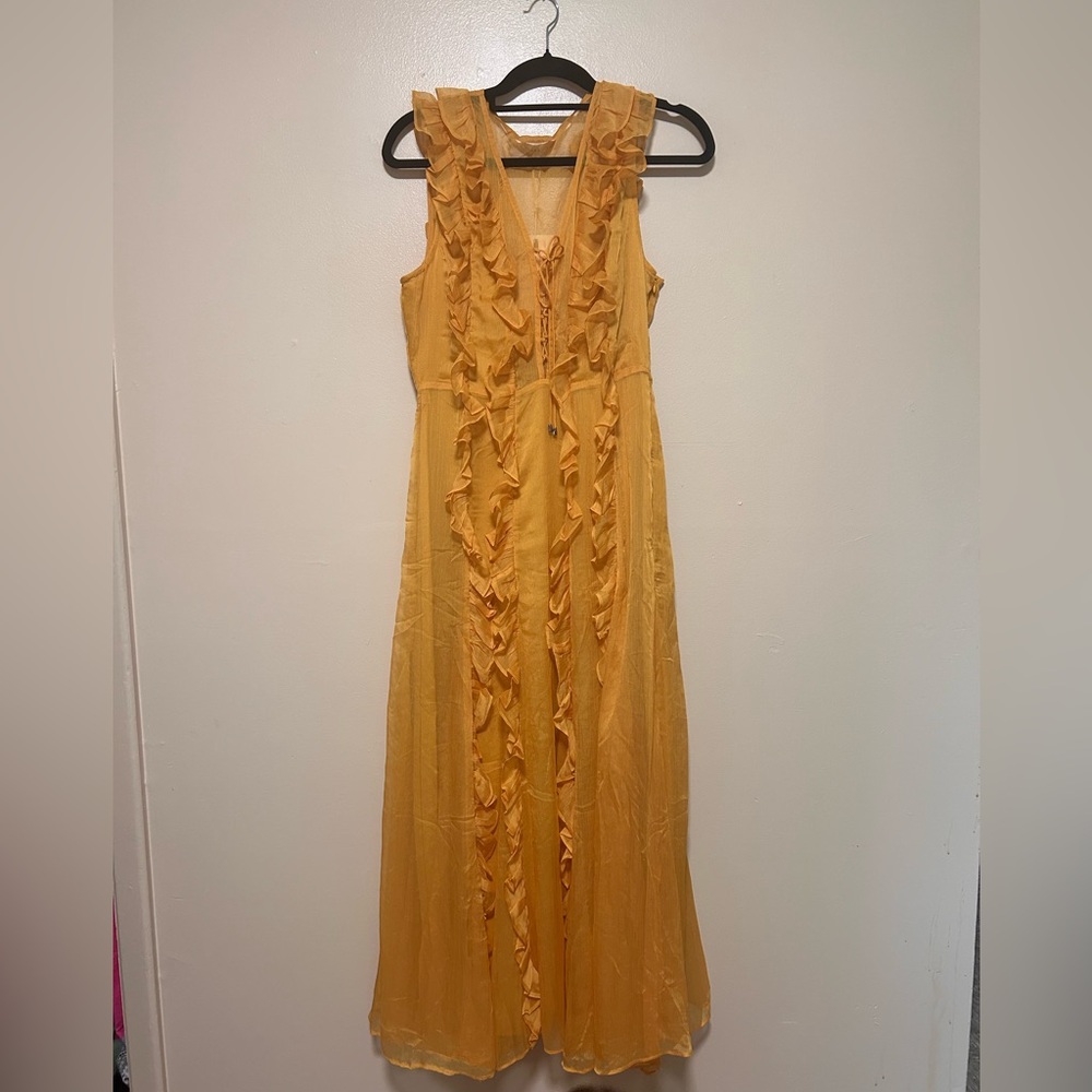 Yellow Maxi Dress with ruffles